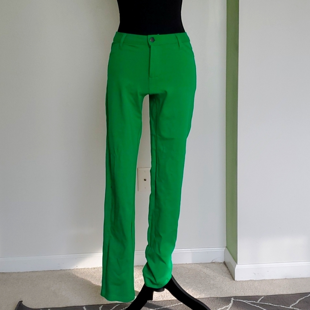 95% Cotton 5% Polyester Green Stretch Pant